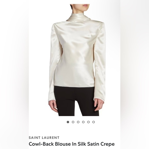 Saint Laurent Tops - Saint Laurent Cream Silk Blouse